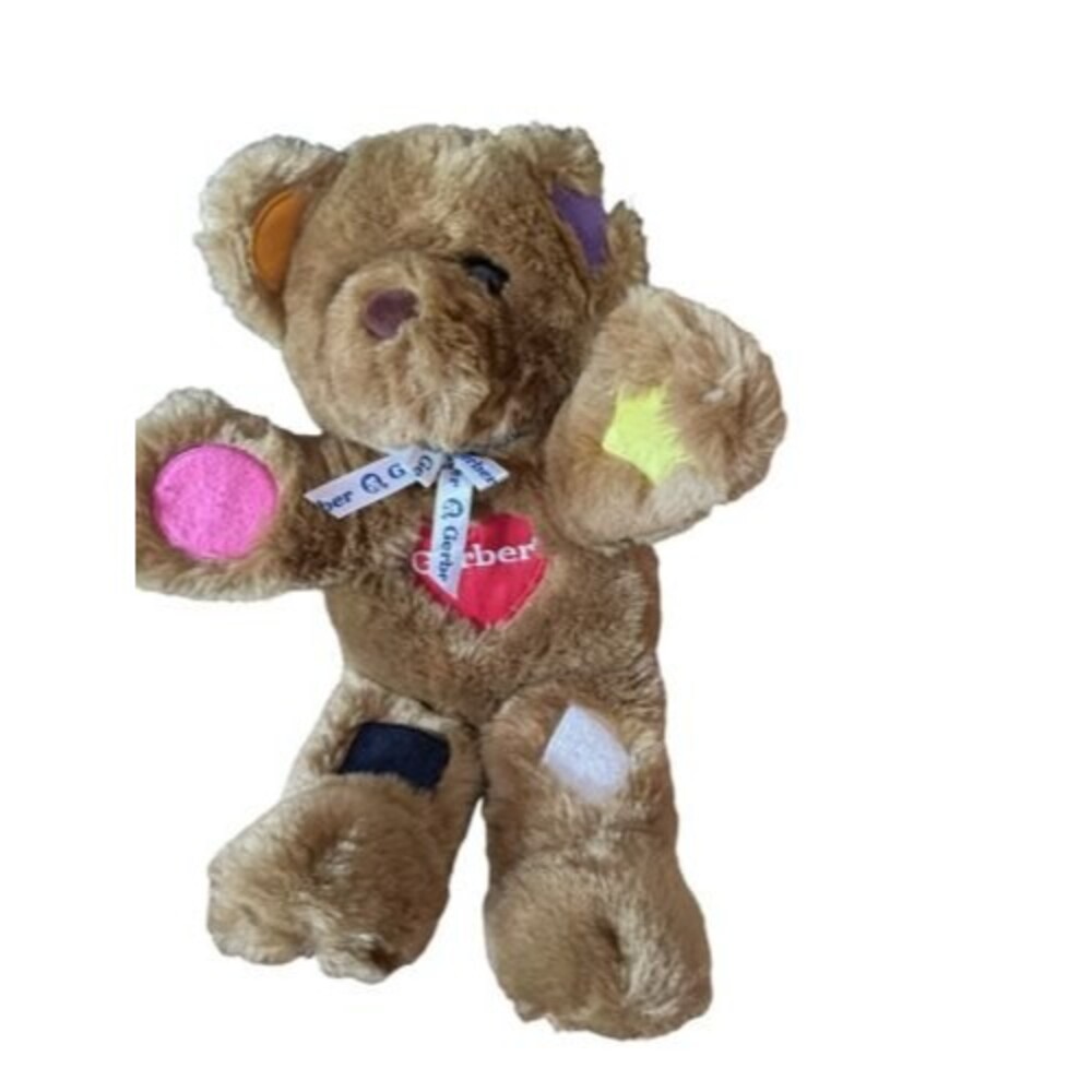 Vintage Gerber Lovin Touch Brown Plush Teddy Bear 2000 texture toy rattle